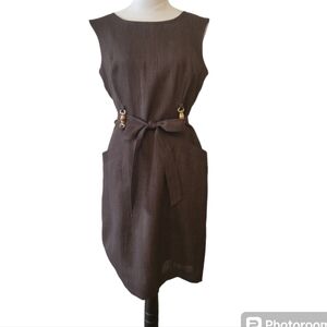 Ellen Tracy Brown Sleeveless Sheath Dress Size 10